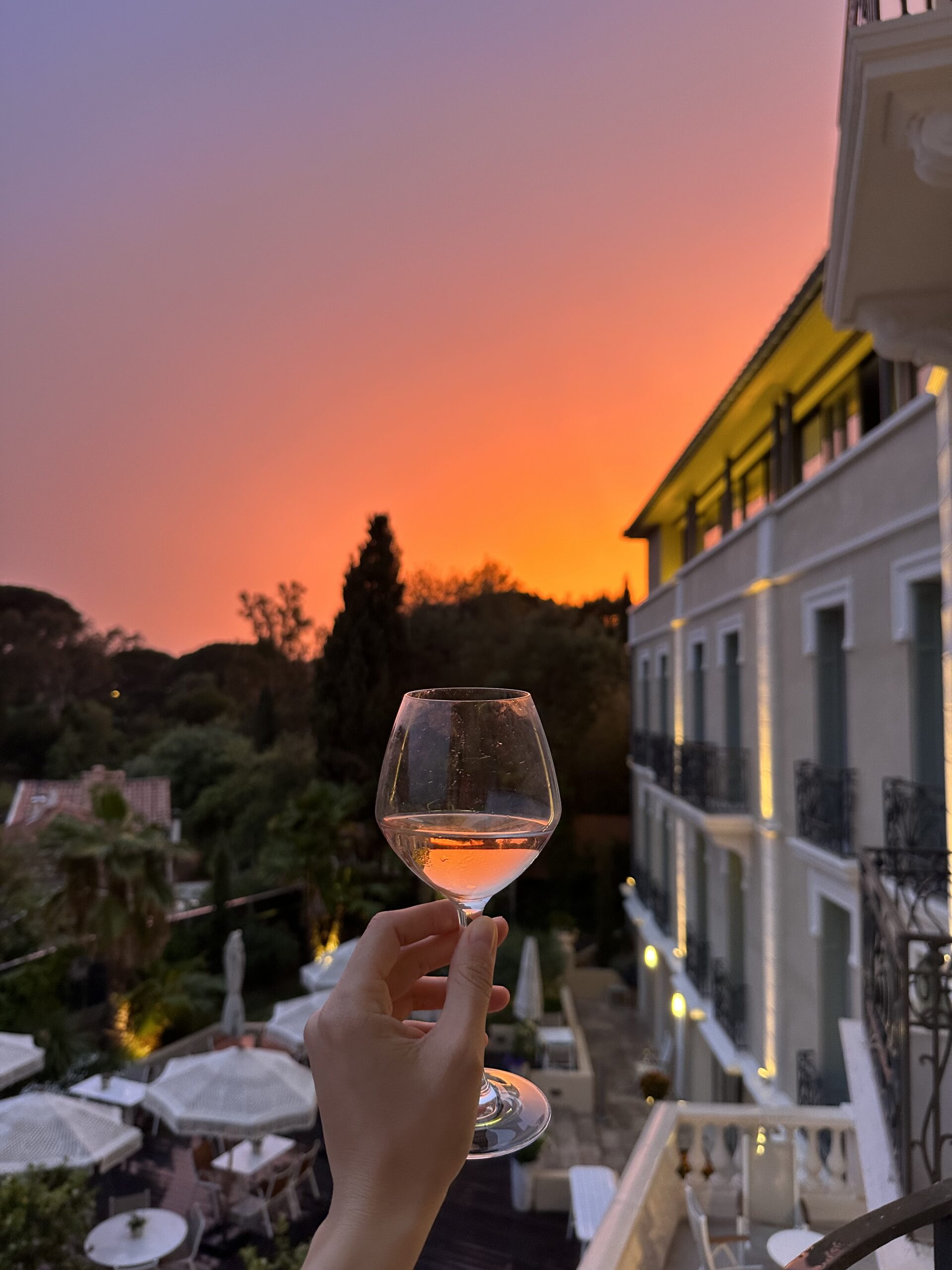 verre de rosé sunset